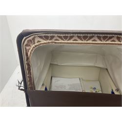 Marmet coach built 1964 pram, with detachable body, brown coachwork and hood, L118cm, H113cm