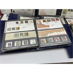 Mostly Great British first day covers, some with special postmarks, from the 1960s to the early 2000s and a small number of Queen Elizabeth II usable postage stamps, housed in eleven ring binder folders