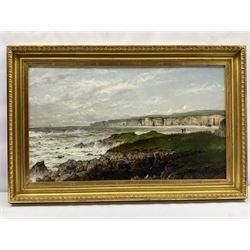 Isaac Walter Jenner (British 1836-1902): Bempton Cliffs and Flamborough Head, oil on canvas signed and dated 'Brighton Nov. 11th 1875', 39cm x 68cm