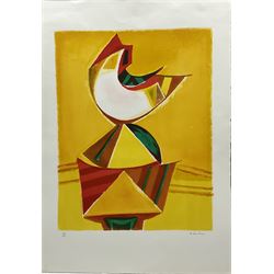 Morris Kestelman RA (British 1905-1998): 'Bonjour!', colour lithograph signed and numbered 49/50 in pencil, pub. 'Portfolio of Prints by British Artists' by the United Kingdom National Committee of the International Association of Art, London 1975, 50cm x 39cm with full margins (unframed)