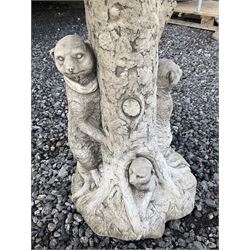 Meerkat design composite stone bird bath. - THIS LOT IS TO BE COLLECTED BY APPOINTMENT FROM DUGGLEBY STORAGE, GREAT HILL, EASTFIELD, SCARBOROUGH, YO11 3TX