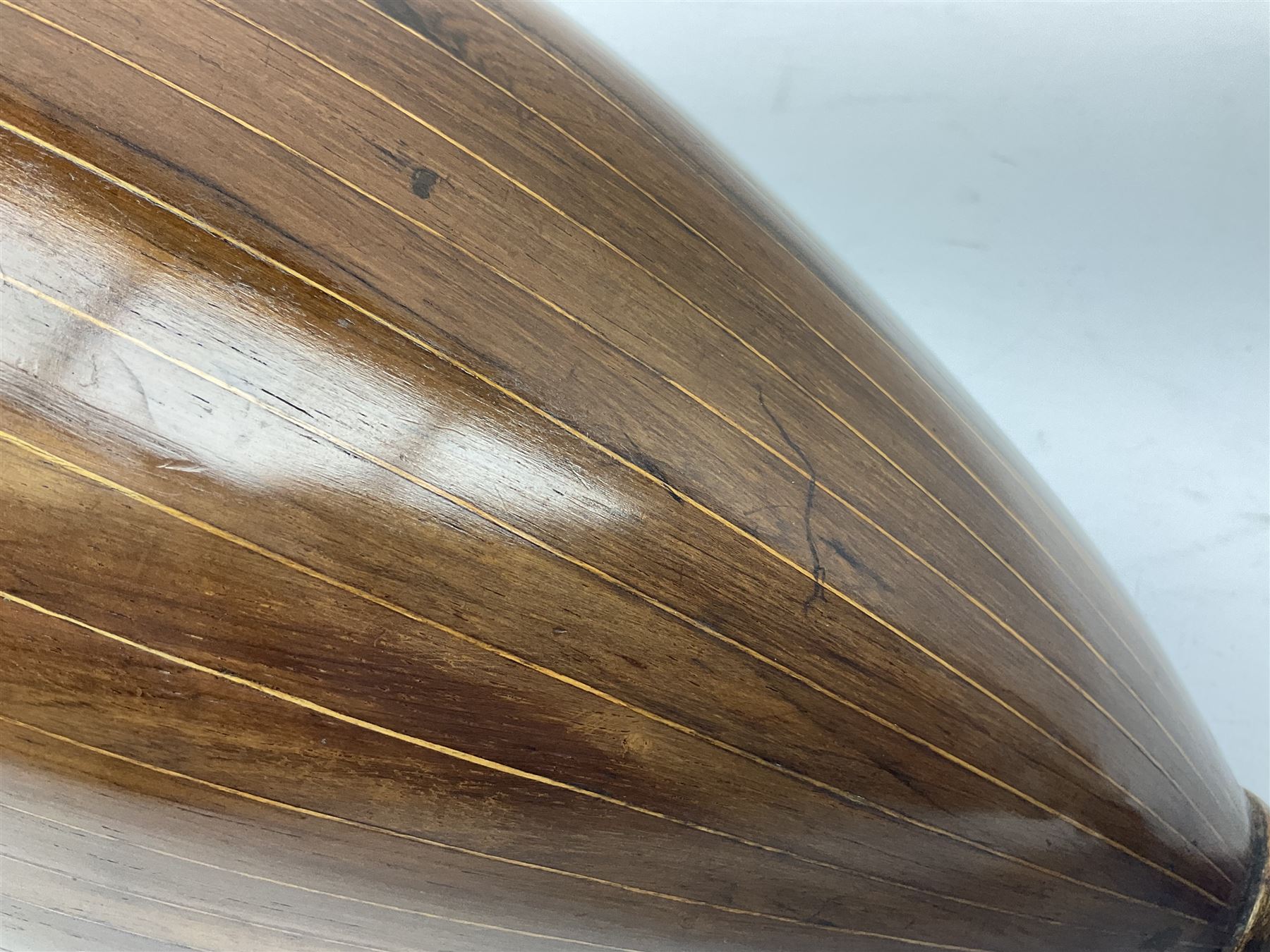 Italian mandolin, with foliate inlaid scratchplate, paper label inscribed 'Carlo Loveri & Figlio of Napoli', L62cm