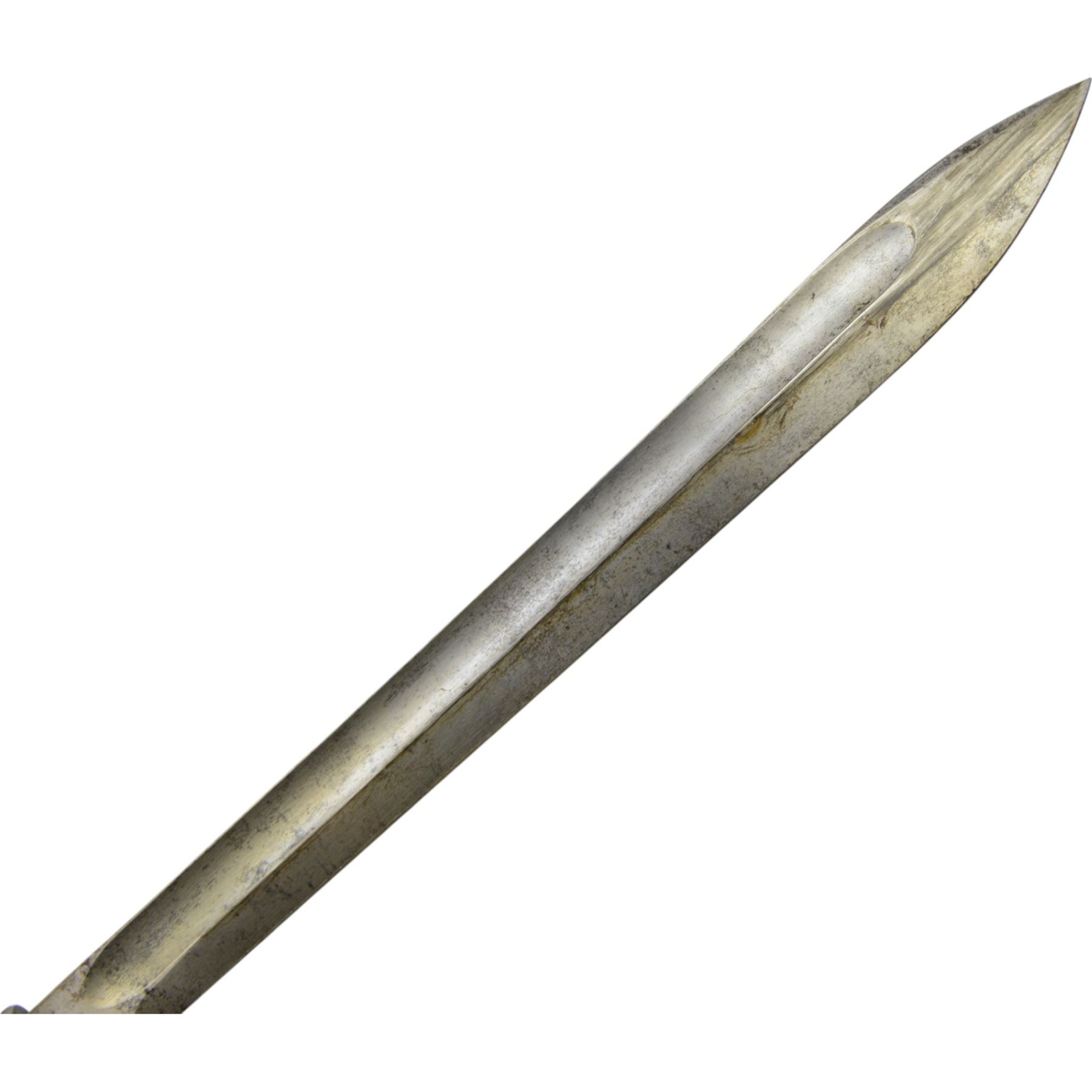 French chassepot bayonet the spine engraved St. Etienne, Mass 1876, with matching scabbard, German Waffenfabrik Bayonet and British Remington 1913 pattern bayonet 