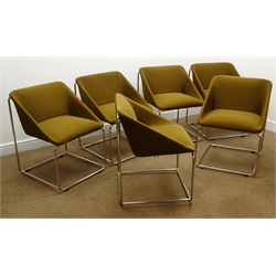  Set of six Beaufort chrome framed armchairs, W58cm, H74cm, D57cm  