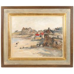 Florence Adelina Hess (Staithes Group 1891-1974): 'Sandsend Beach', oil on canvas unsigned 35cm x 45cm 
Provenance: exh. Phillips & Sons, Marlow, May 1981, label verso