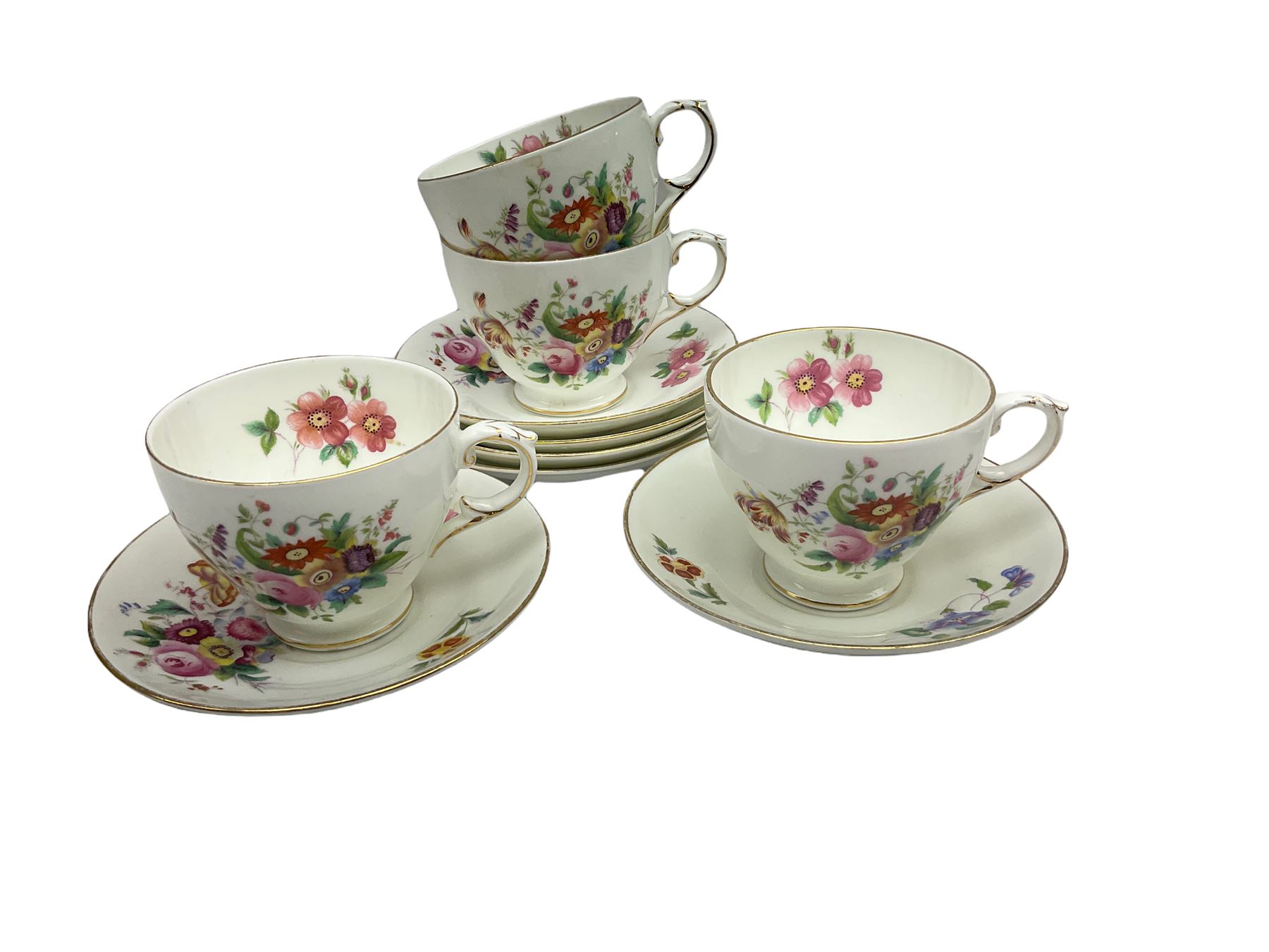 Coalport pattern tea and dinner wares, to include side plates, plates, bowls, tea
