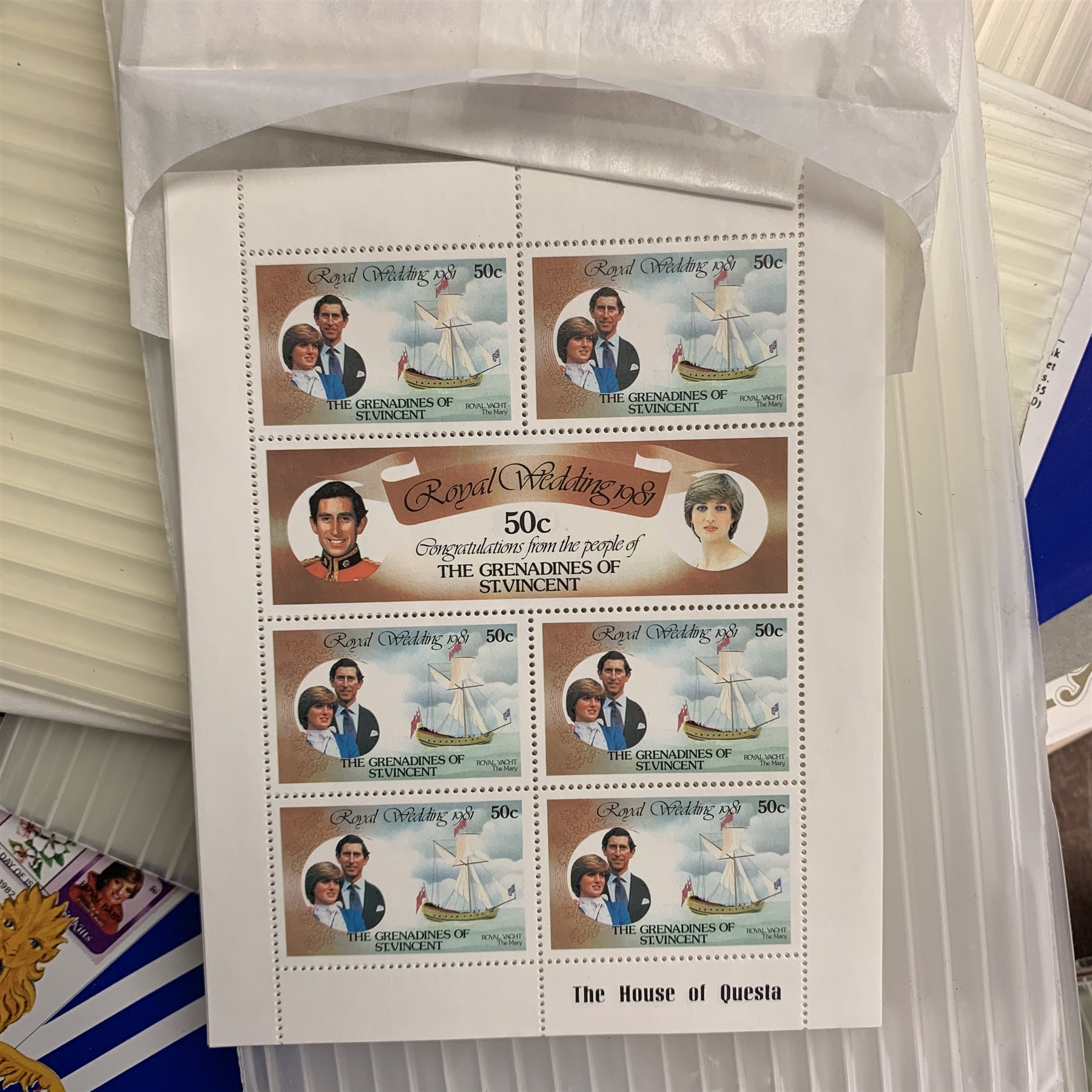 Commemorative stamps including Stanley Gibbons folder containing various stamps relating to ‘The Royal Wedding H.R.H Prince Charles & Lady Diana Spencer’, other similar stamps loose and in booklets and a small number of presentation packs.