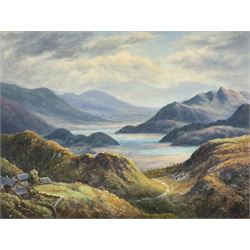 Frederick E Robertson (British 19th/20th century): Scottish Highland Landscape, oil on canvas 40cm x 53cm (unframed)