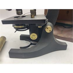 Four microscopes, comprising Nomo Biolam, RCS Zoo Lab 240, R Beck no 13756 and one other