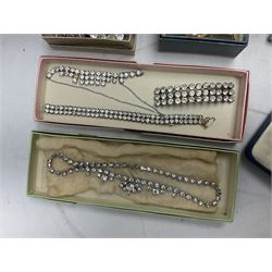 Victorian and later jewellery including silver thimble, rolled gold pendants, earrings and brooches and a collection of wristwatches including Sekonda, The Westminster Collection Historic Timepieces Spitfire pocket watch etc