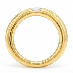 Cartier Ellipse diamond ring, set with a single round brilliant cut diamond of 0.25 carat, boxed with certificate