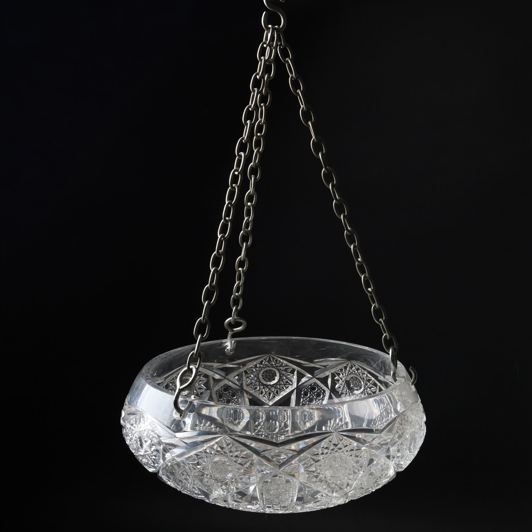 Cut glass ceiling light bowl shade D30cm