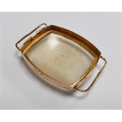 Rolco Rolex 9ct gold gentleman's rectangular wristwatch, Glasgow import marks 1928, Poinçon de Maître hammerhead, number 136, back case stamped 114279 915