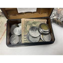 Great British and World coins, including pre-decimal coinage, French, Italian, German and other pre-Euro coinage, various medallions etc