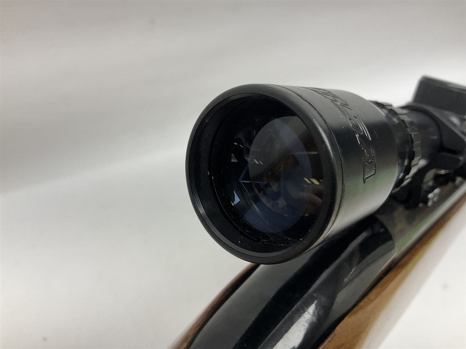 BSA 22 caliber air riffle with telescopic sight, in Fambeau hard case