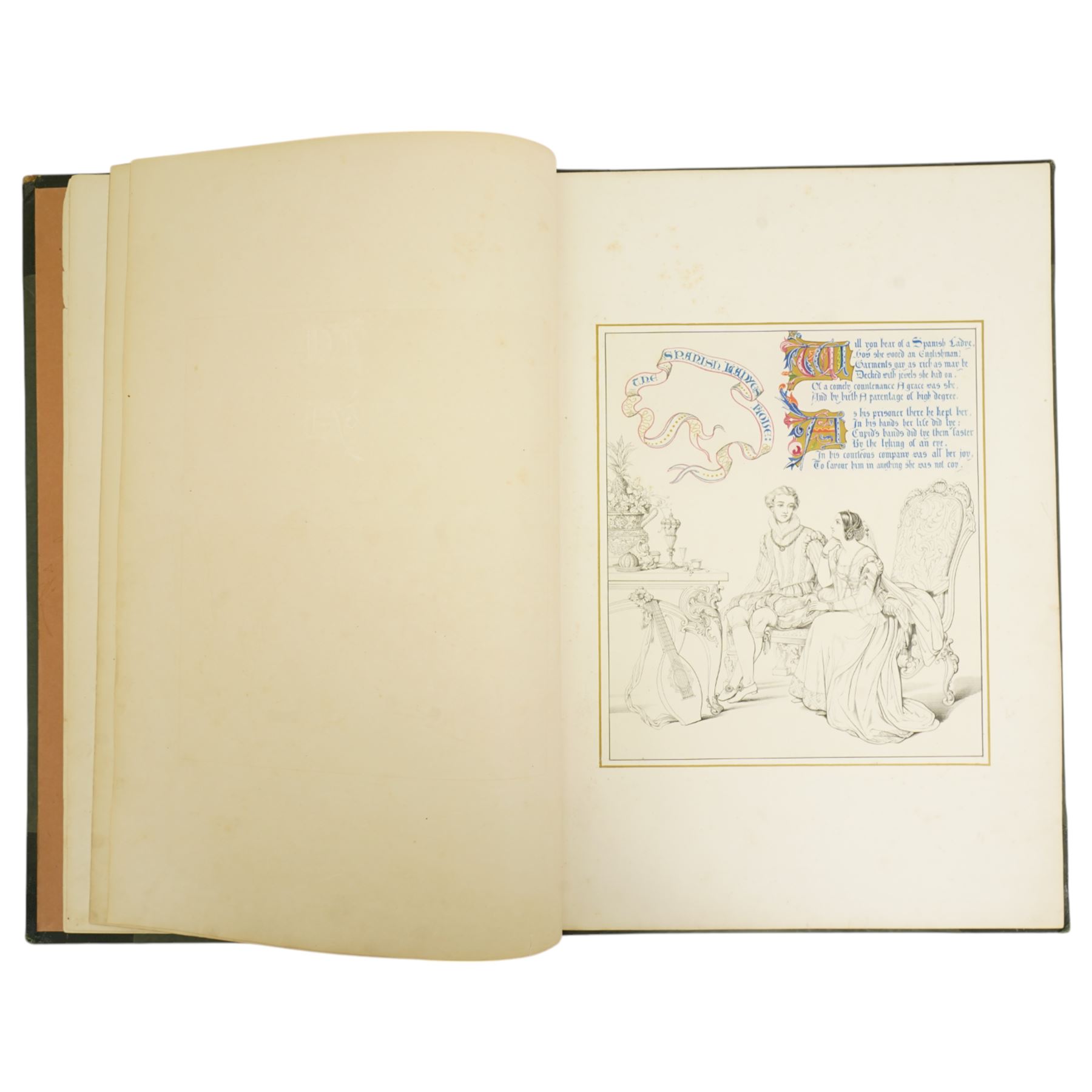 Lady Dalmeny (Illus) - 'The Spanish Ladye's Love', eight leaves plus decorative frontispiece published by Dickinson & Son 1846, large folio , original boards  