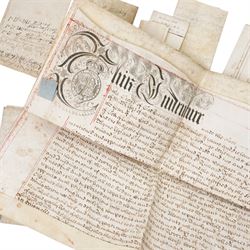 18th century Indenture between Thomas Hyde and Tobias Hodgson of London, framed 37cm x 48cm, 18th century Admission of Rt. Hon. Lady Ann Conolly, the Manor of Isleworth, July 1791, Queen Anne indenture and various others