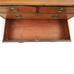 Georgian design mahogany chest, rectangular moulded edge, two short over three long drawers, raised on bracket feet