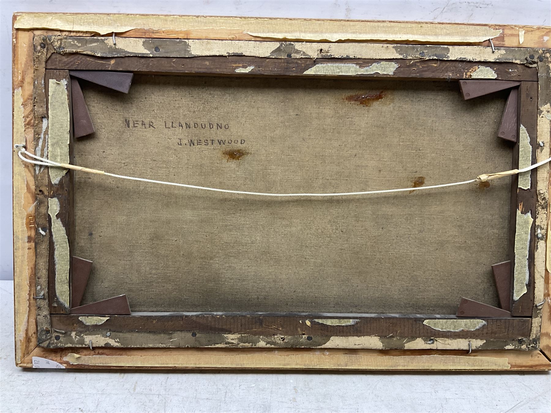 J Westwood (British 19th century): 'Near Llandudno', oil on canvas signed, signed and titled verso 30cm x 50cm