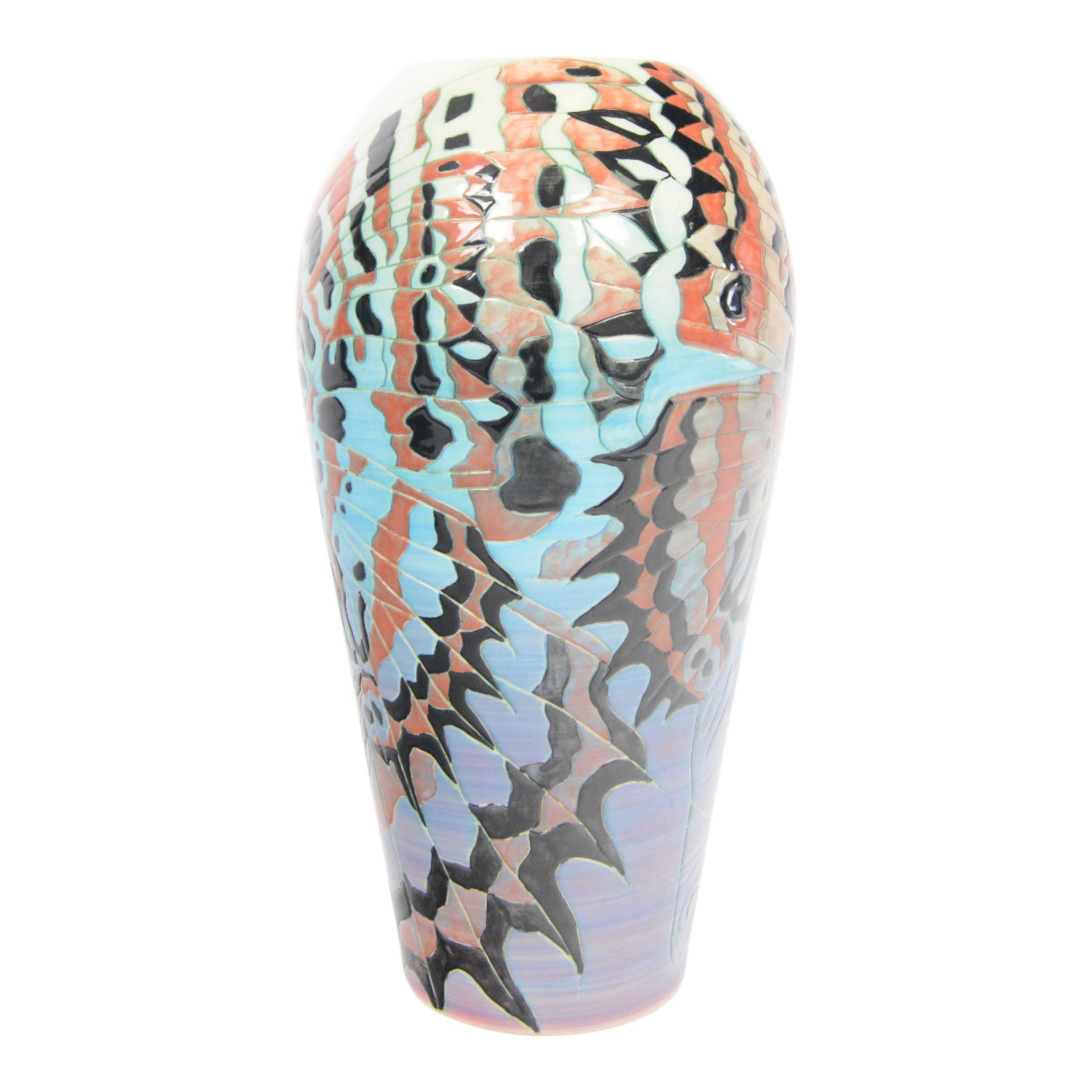 Dennis Chinaworks, Butterflies, trial vase, dated 2001, baluster form, decorated with butterflies, painted and stamped beneath, H32cm