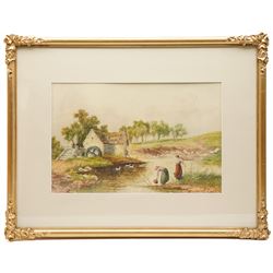 Horace Hammond (AKA James Barclay) (British 1842-1926): Pastoral Views, set of three watercolours signed, in matching gilt frames 43cm x 28.5cm (3)