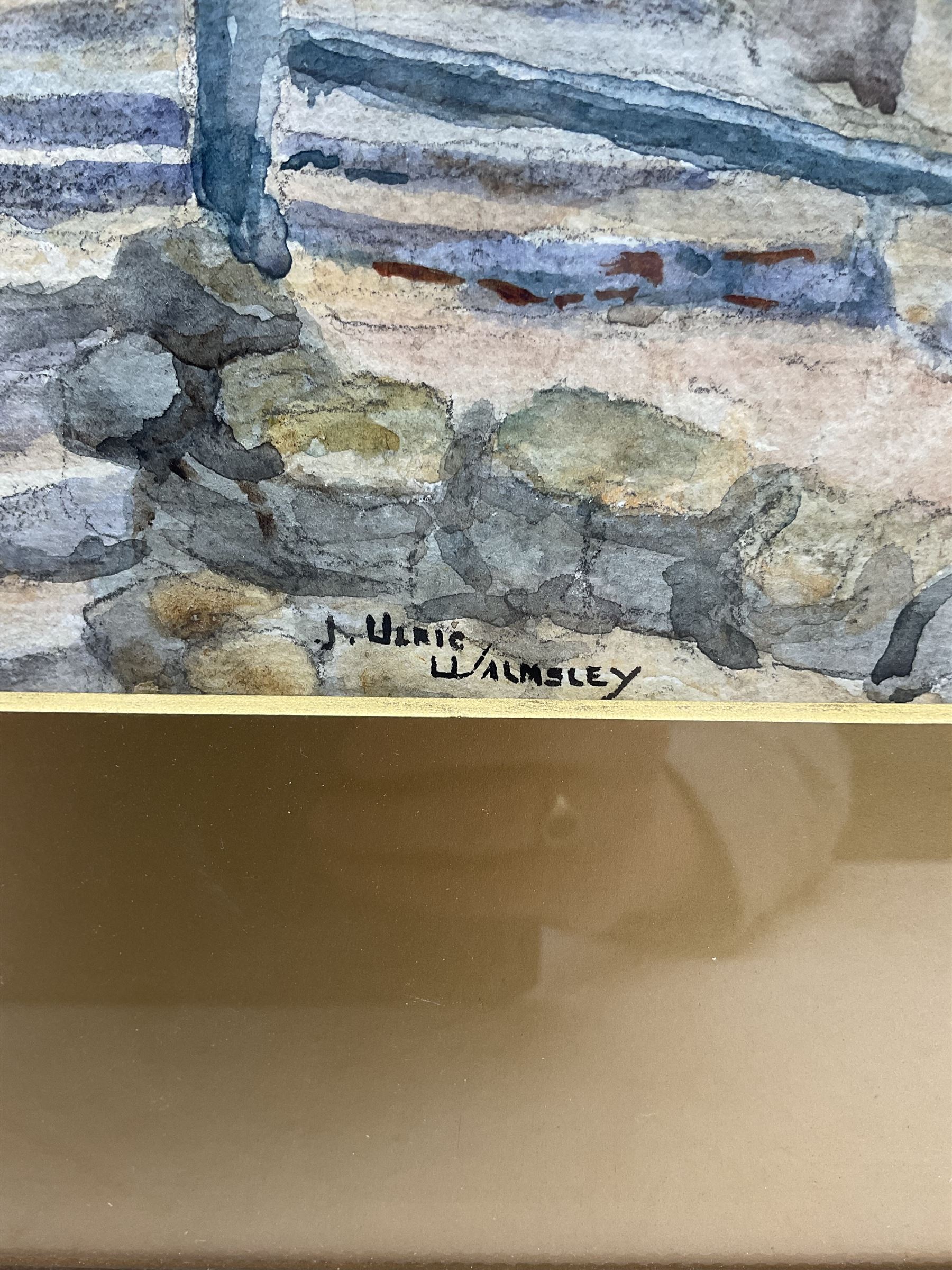 James Ulric Walmsley (British 1860-1954): Street in Robin Hood's Bay, watercolour signed