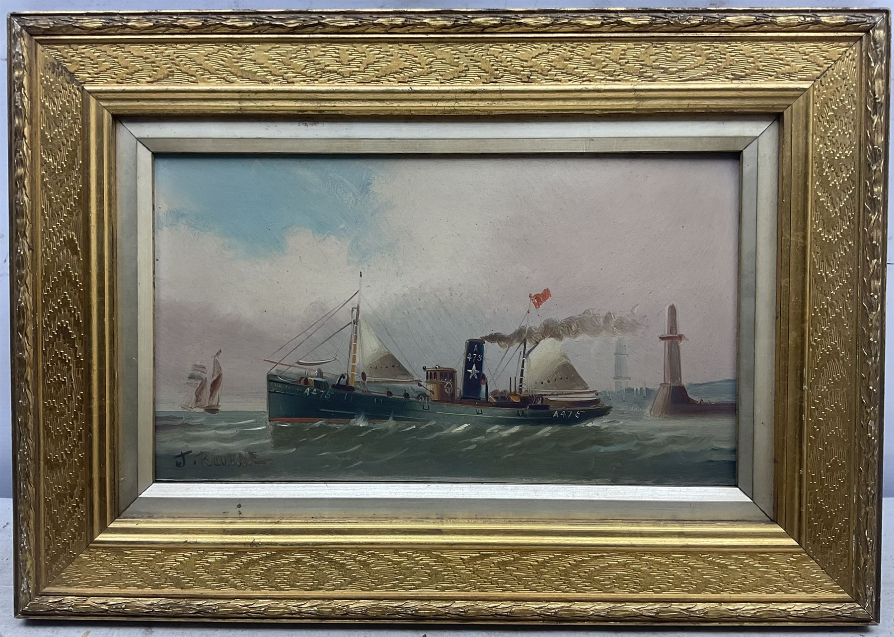 John Bourne (British 1861-1935): Aberdeen Steam Trawler A475, pair oils on board signed 17cm x 29cm (2)