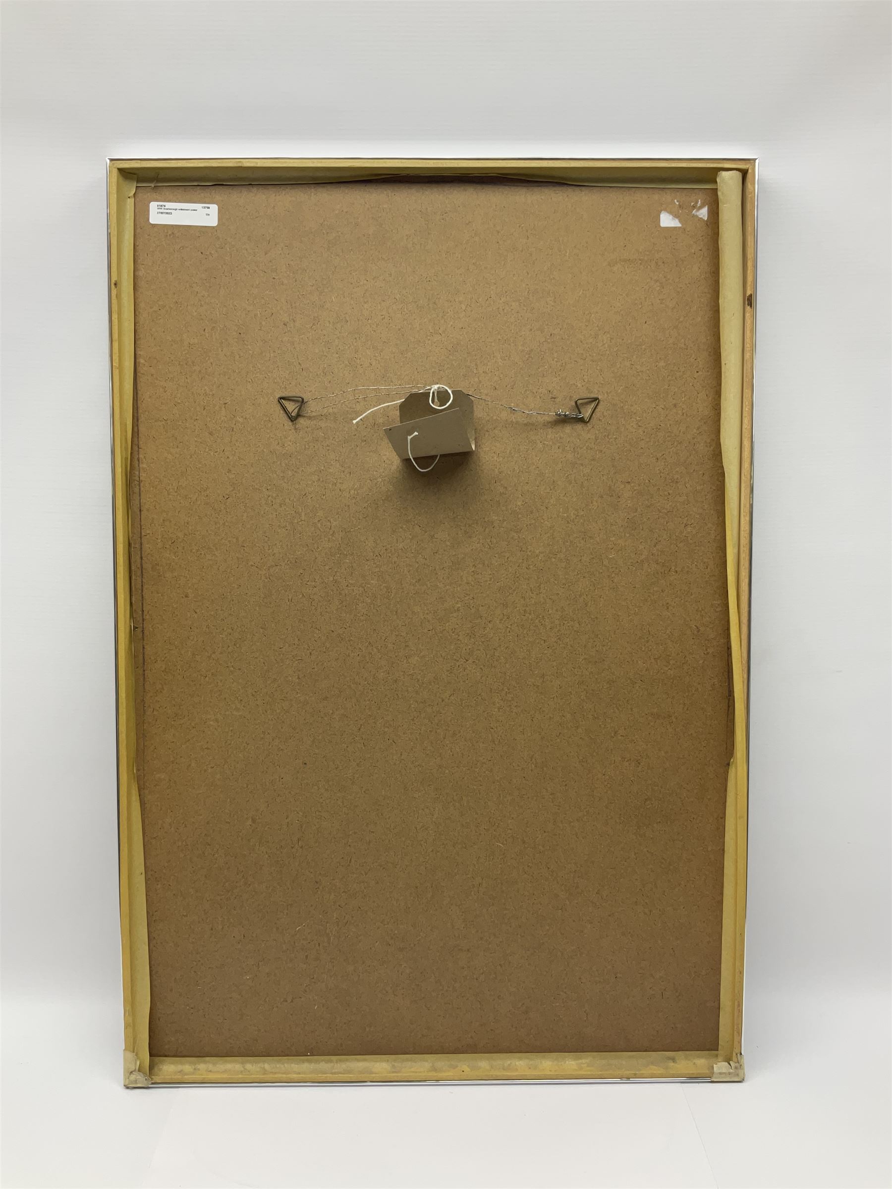 WWI style Scarborough enlistment poster 'Remember Scarborough! Enlist Now!', in metallic frame, H75.5cm