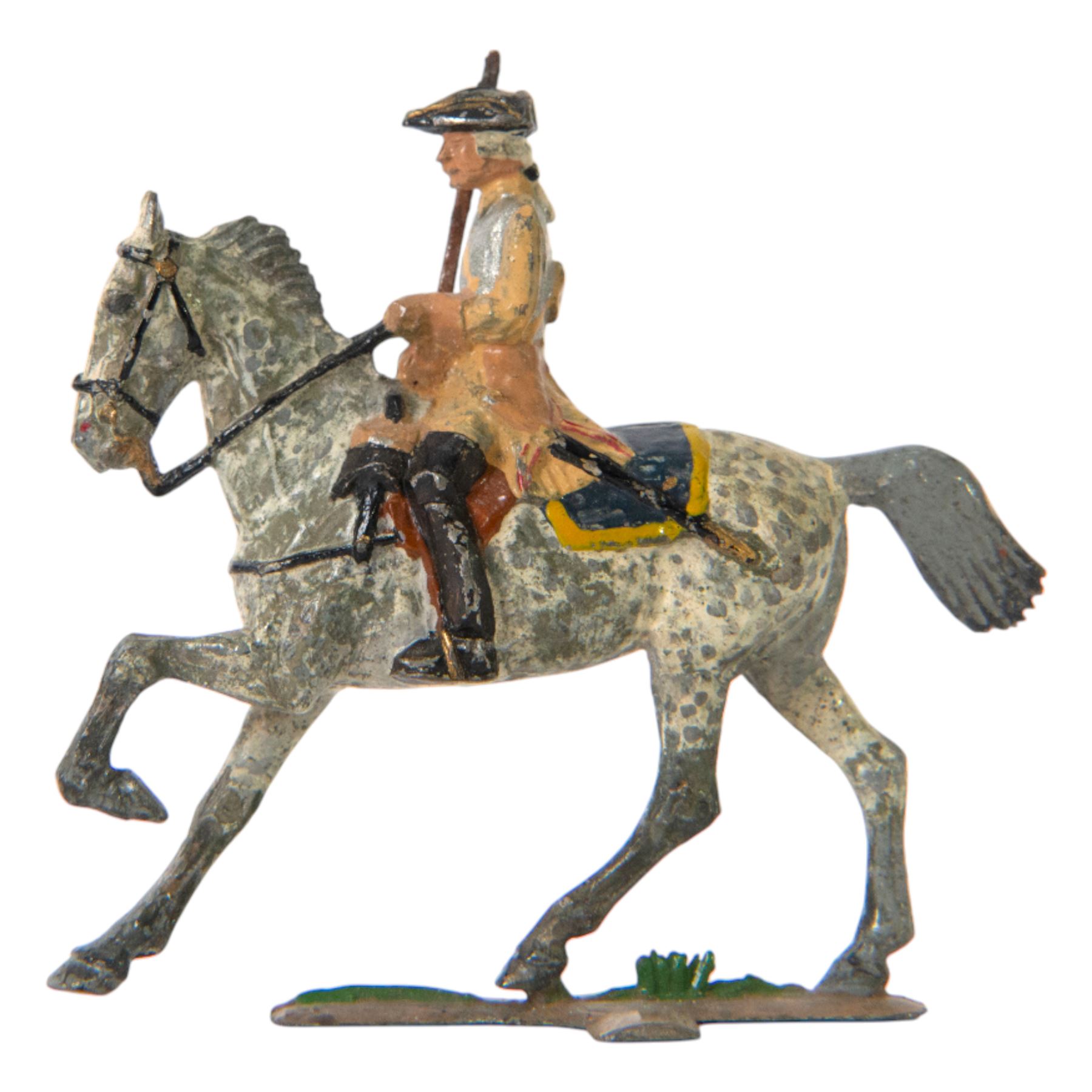 Holger Eriksson; rare hand-painted metal figure, modelled as Royal Swedish horse guards officer 1700, H8cm