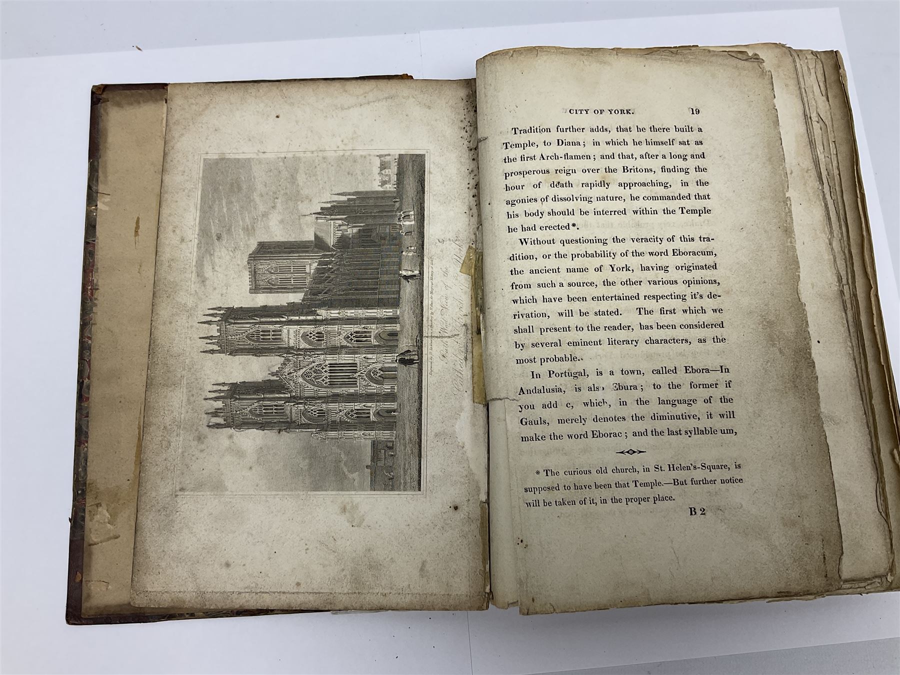 Hargrove Wm.: History and Description of the Ancient City of York. 1818. York Wm. Alexander. Two volumes in three. Disbound and incomplete.