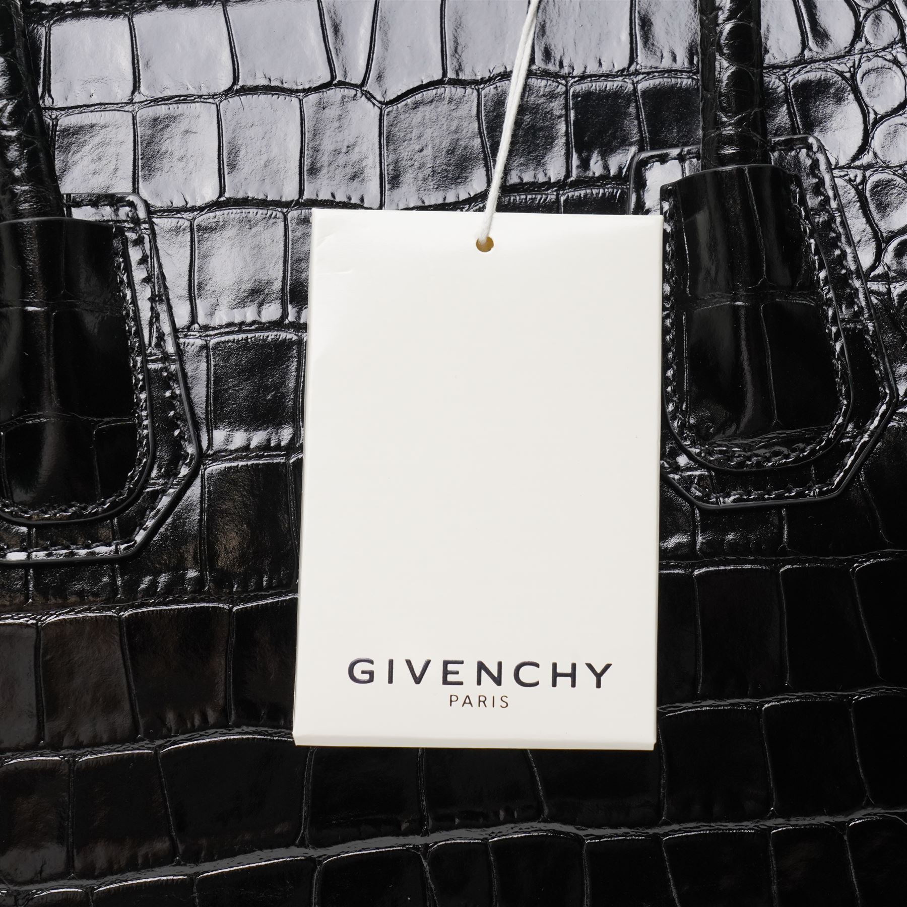 Givenchy - ‘Antigona’ Small Bag, introduced circa 2011 under Riccardo Tisci, in black crocodile-embossed calf leather, with twin top handles and detachable wide shoulder or crossbody strap, with gold tone hardware, unused with original dust bag