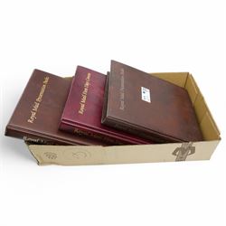 Queen Elizabeth II mint decimal stamps, mostly in presentation packs, face value of usable postage approximately 280 GBP, housed in three ring binder folders