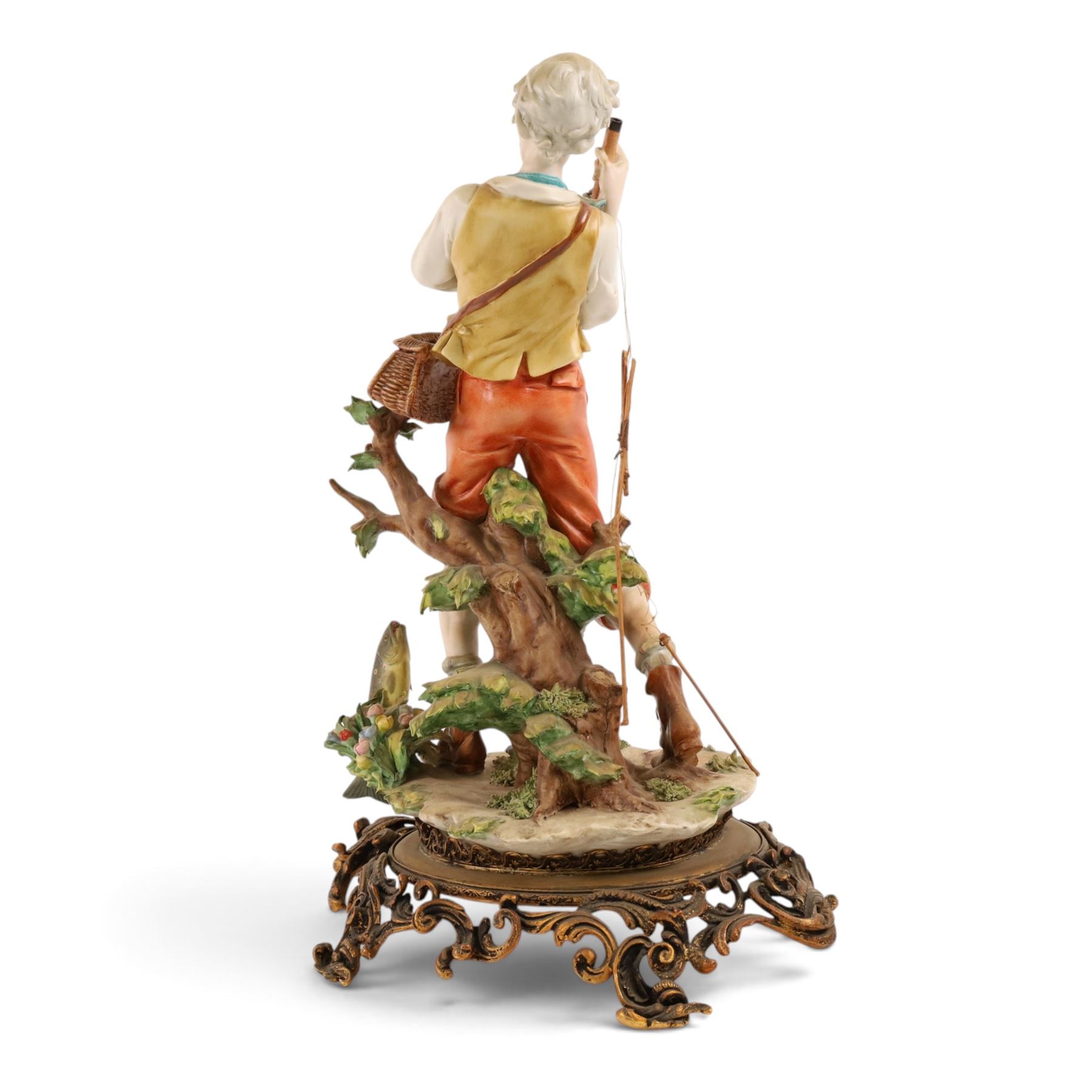 Three Capodimonte figures, comprising Fisherman, The Pirate, and The Boy 