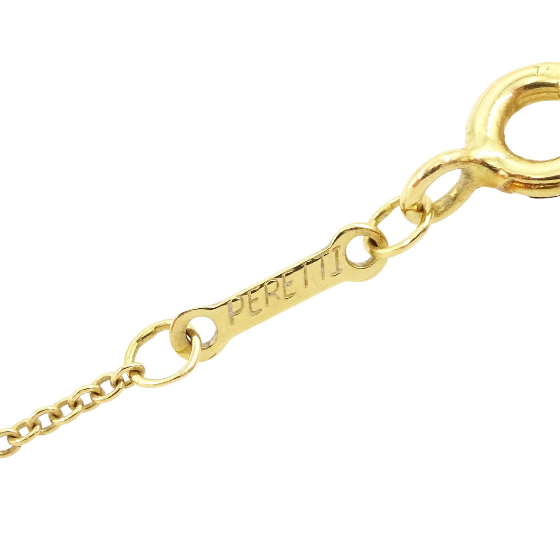 Tiffany & Co 'Diamonds by the Yard' 18ct gold single stone round brilliant cut diamond necklace, designed by Elsa Peretti, diamond approx 0.25 carat