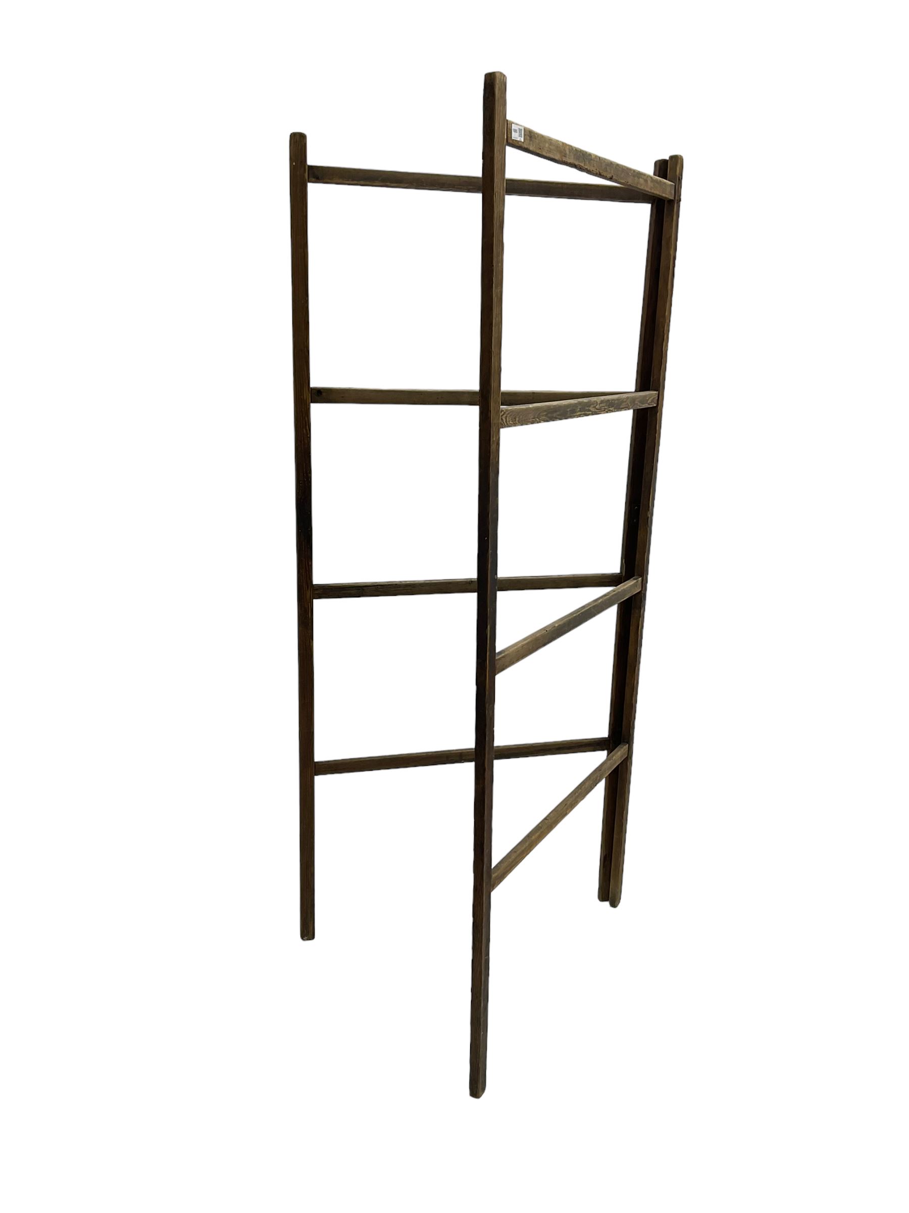 Late 19th century French pine drying rack or clothes horse