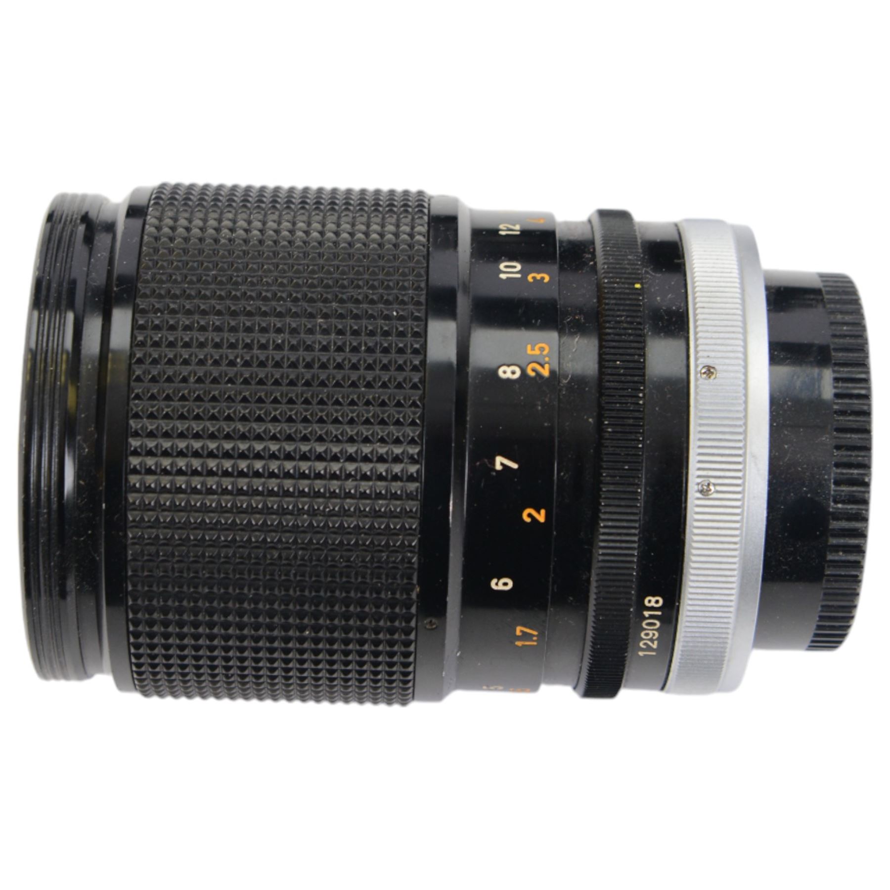 Collection of Canon camera lenses and accessories, including EF 50m 1:1.4 lens, EF 35mm 1:2 lensFD 28mm 1:2.8 lens, FD 50mm 1:1.8 lens, FD 135mm 1:2.5 S.C lens, FD35-70mm 1:3.5-4.5 lens, three Speedlite 550EX flashes, Transistor pack E, lens hoods, battery chargers, etc 