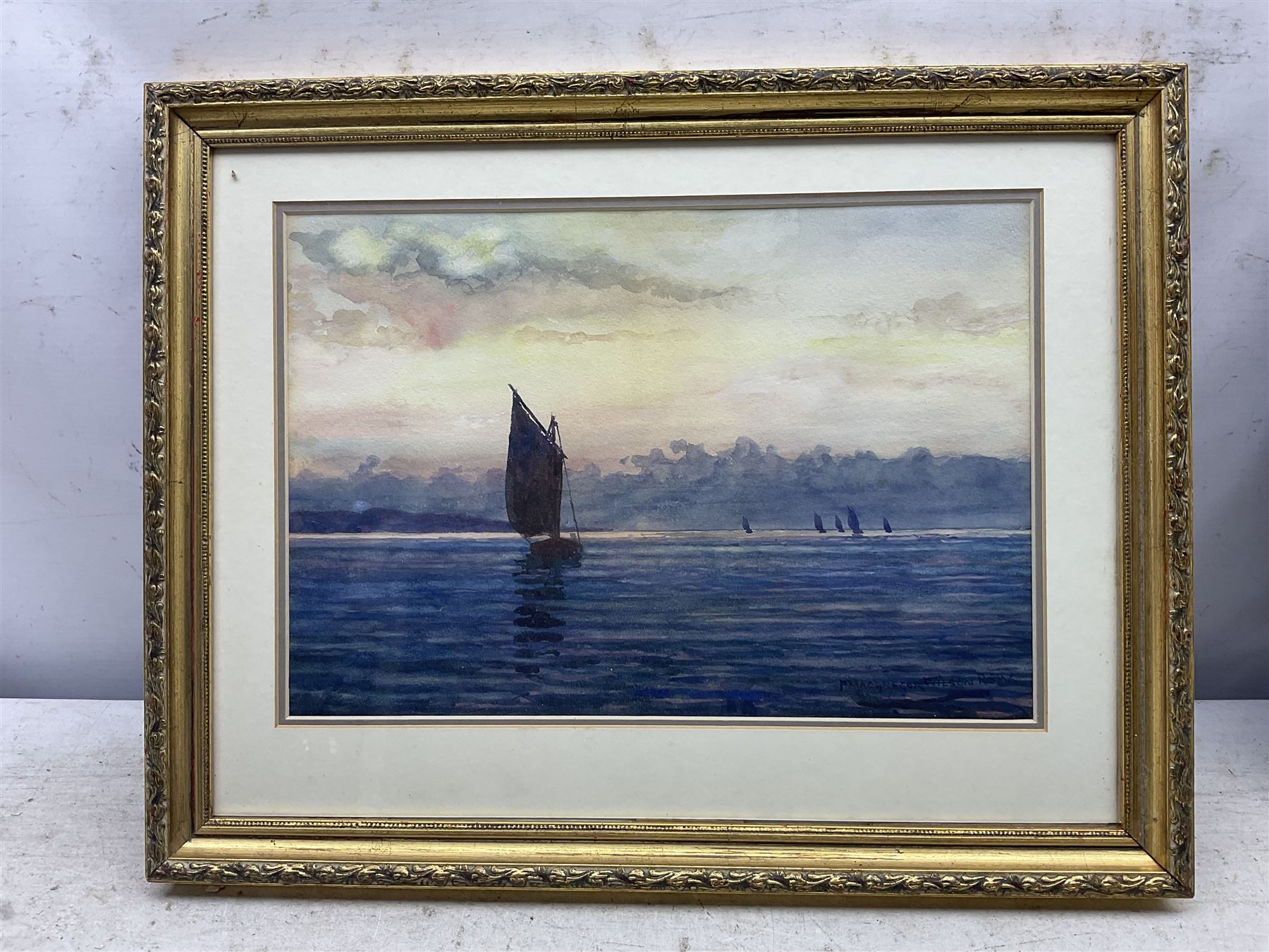 Peter MacGregor Wilson (Scottish 1856-1928): Sailing Boat Offshore, watercolour signed 23cm x 33cm 