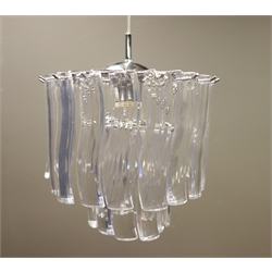  Contemporary clear glass chandelier with glass drops (a/f) and a another centre light fitting (2)   