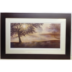 Peter Walsh (British Contemporary): Misty Morning, colour print signed in pencil 45cm x 85cm