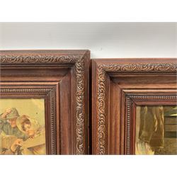 After Fred Roe, pair of colour prints of Lord Nelson, one titled 'Good-bye My lads', the other depicting Nelson walking through the streets of Portsmouth, 52 x 81cm, modern mahogany frames (2)