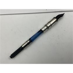 Montegrappa Emblema fountain pen, the blue pearl marbled barrel of octagonal form with silver mounts stamped 925 and silver mounted cap with 1912 emblem and clip with roller, in box, L13.5cm