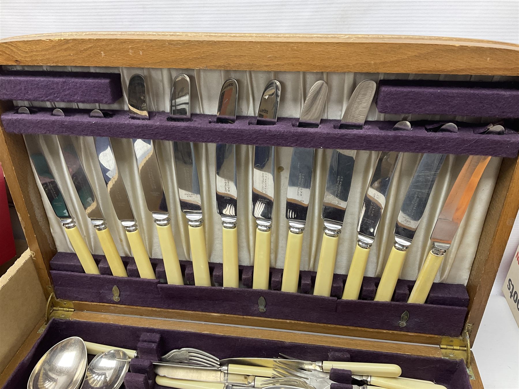 Juliana Treasure trinket, together with Stuart Crystal Redhouse Collection wine glasses, other glasses and flatware, in two boxes