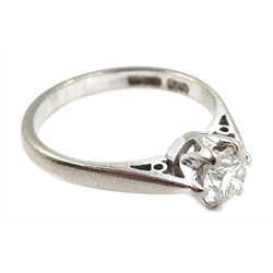  18ct white gold diamond solitaire ring 0.5 carat, hallmarked   