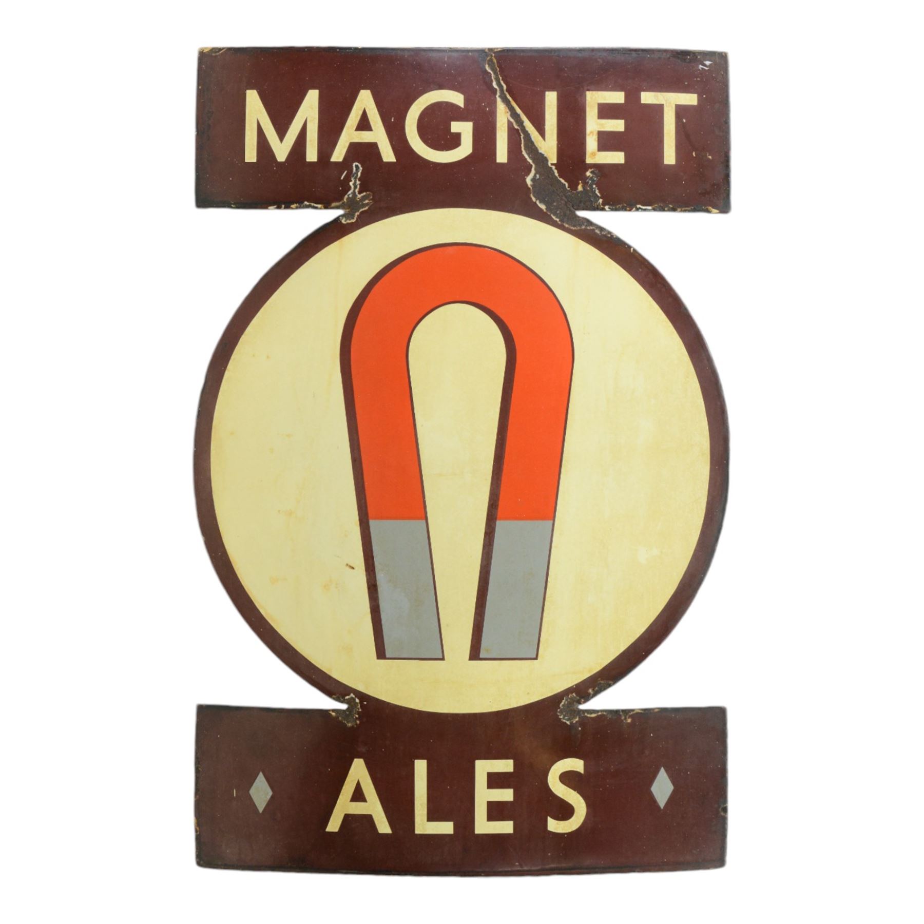Magnet Ales enamel advertising sign, H117cm, W76cm