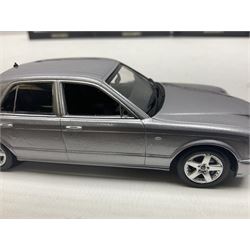 Nine Paul's Model Art 'Minichamps' 1:43 scale die-cast models - six boxed Bentleys and two unboxed Bentleys; and a Bedford estate van (9)