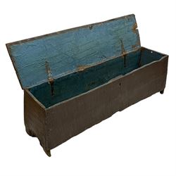 16th/17th century oak six plank boarded kist 