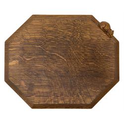 'Mouseman' oak breadboard, canted rectan