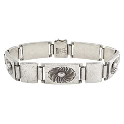 Georg Jensen silver bracelet, No. 56A, London import mark 1957