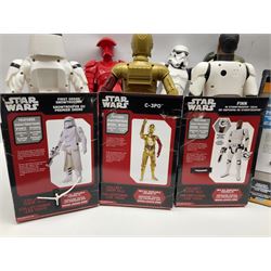Star Wars - seven Jakks Pacific Big-Figs comprising Praetorian Guard, Chewbacca, Finn, C-3PO, First Order Snowtrooper, Ezra Bridger and Kanan Jarras; all boxed with factory fixings; and another unboxed Stormtrooper (8)