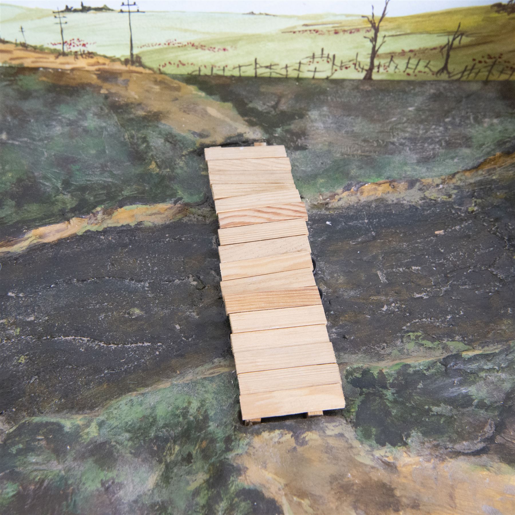 Ernst Plank; Pontoon diorama, with three wagons, pontoon boats, wooden planks and joints with all passengers and drivers, circa 1912, diorama is displayed in book Ernest Plank Miniatures; Vehicles, Transport Toys & Accessories by Jeff Carpenter pages 29 and 30  